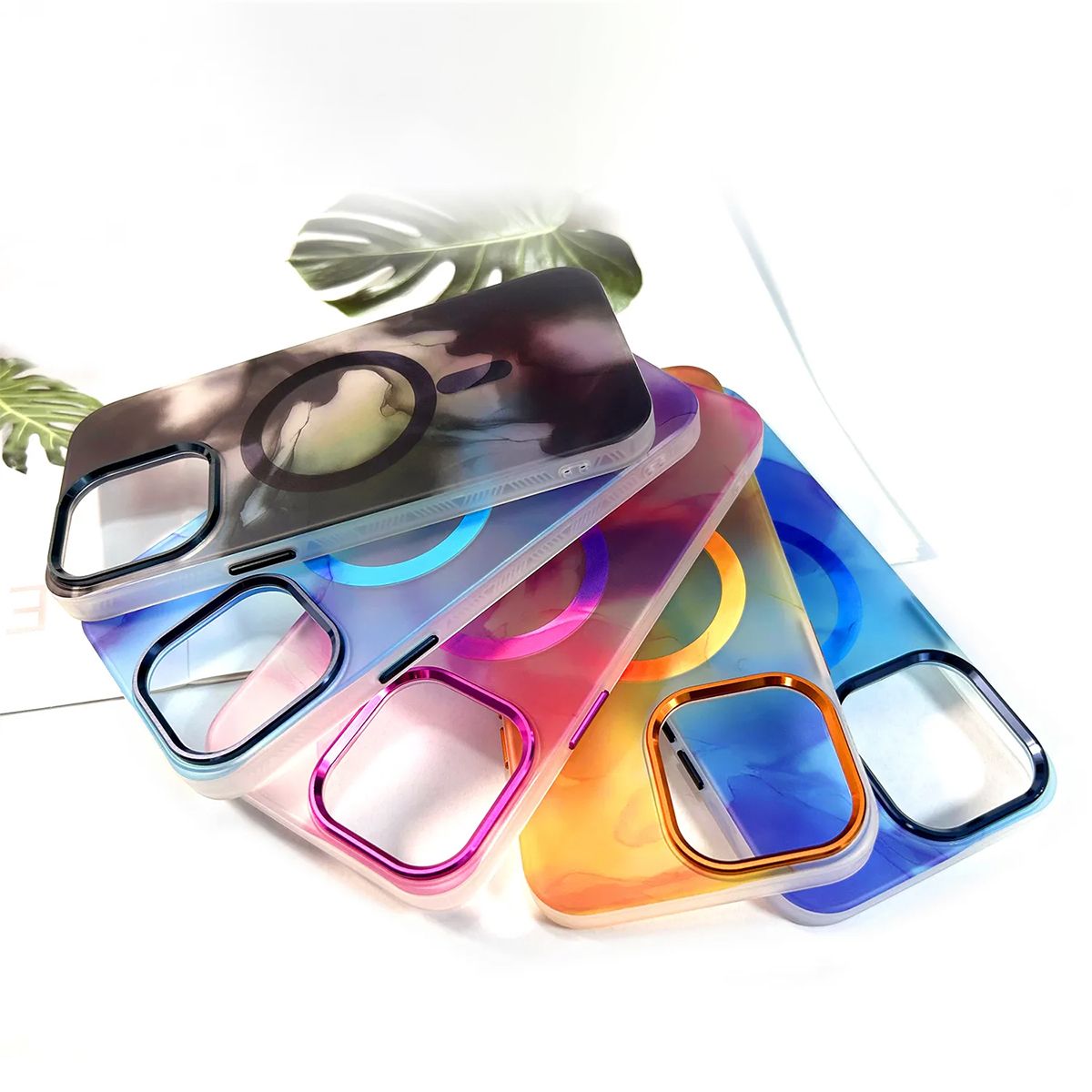 iPhone 14 MagSafe Mobile Case - Gray Abstract