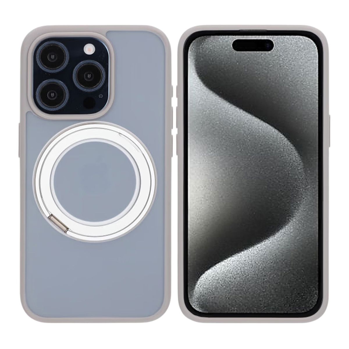 Matte case 360 ​​rotating bracket Mobile Phone Case For iPhone 15 Pro grey