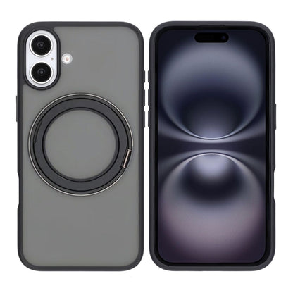Matte case 360 ​​rotating bracket Mobile Phone Case For iPhone 16 Black