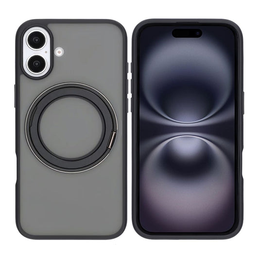 Matte case 360 ​​rotating bracket Mobile Phone Case For iPhone 16 Black