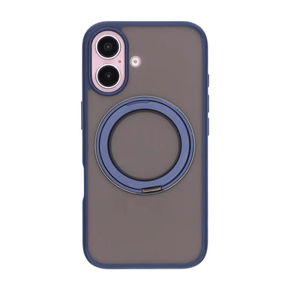Matte case 360 ​​rotating bracket Mobile Phone Case For iPhone 16 Blue