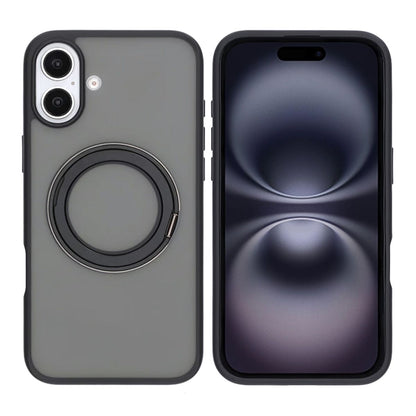 Matte case 360 ​​rotating bracket Mobile Phone Case For iPhone 16 Plus Black
