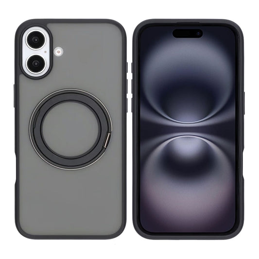 Matte case 360 ​​rotating bracket Mobile Phone Case For iPhone 16 Plus Black