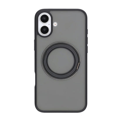 Matte case 360 ​​rotating bracket Mobile Phone Case For iPhone 16 Plus Black