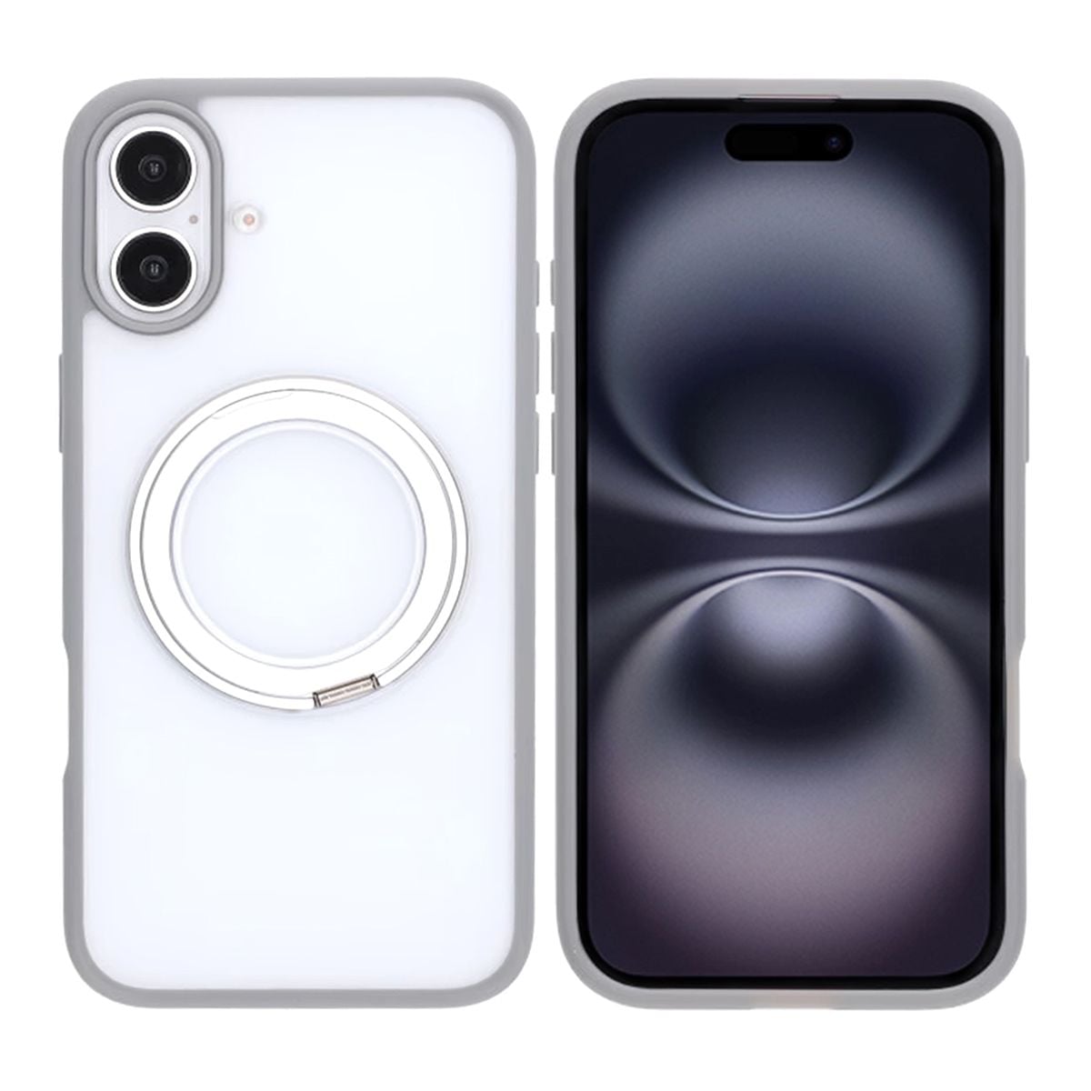 Matte case 360 ​​rotating bracket Mobile Phone Case For iPhone 16 Plus grey