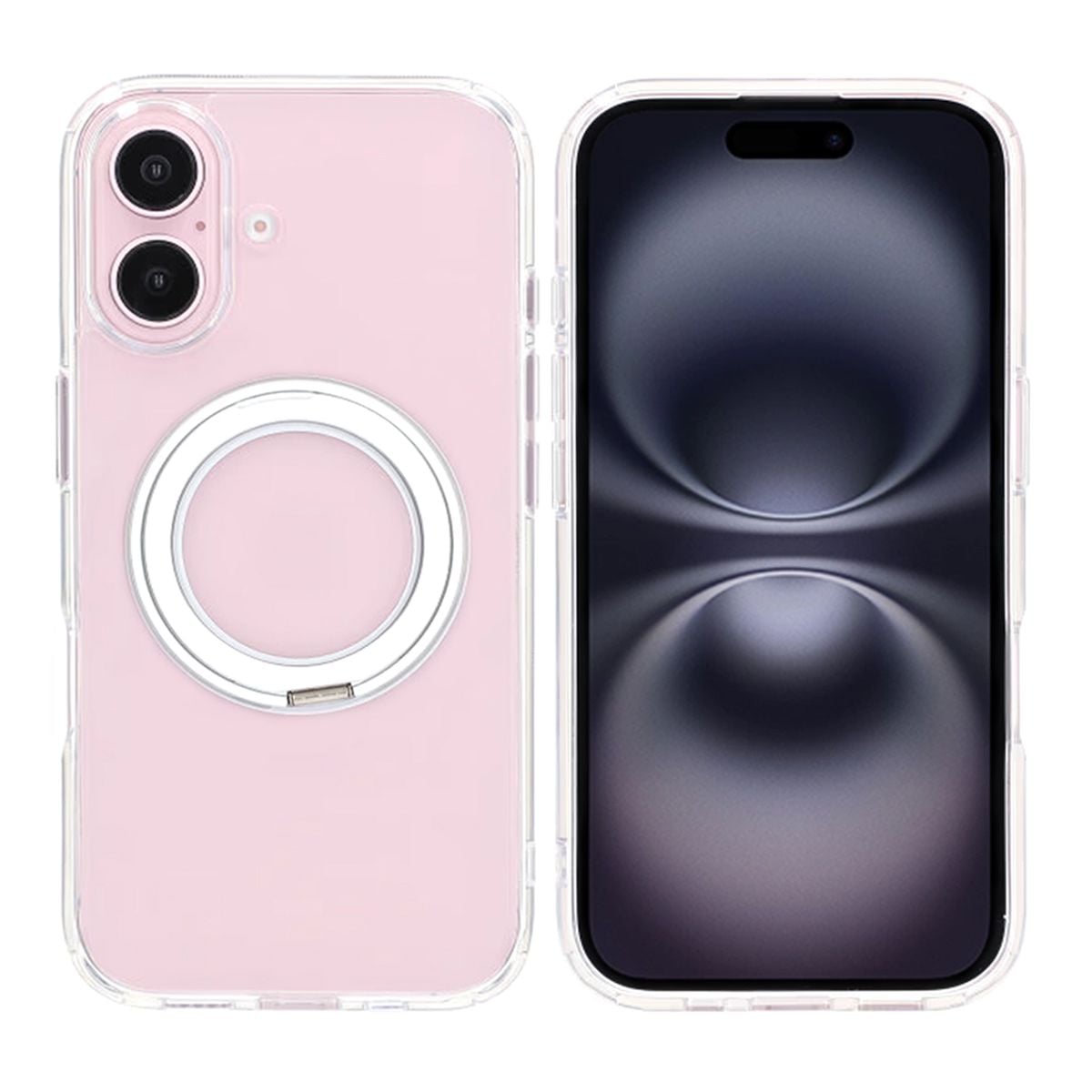 Matte case 360 rotating bracket Mobile Phone Case For iPhone 16 Plus transparent