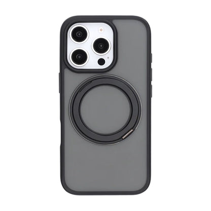 Matte case 360 rotating bracket Mobile Phone Case For iPhone 16 Pro Black