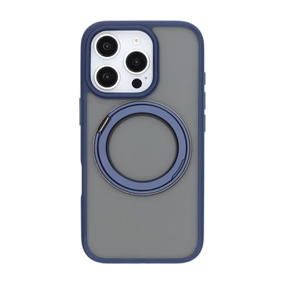 Matte case 360 ​​rotating bracket Mobile Phone Case For iPhone 16 Pro Blue