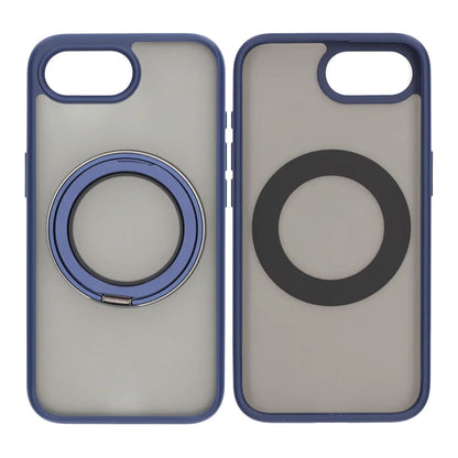 Matte case 360 ​​rotating bracket Mobile Phone Case For iPhone 16E Blue