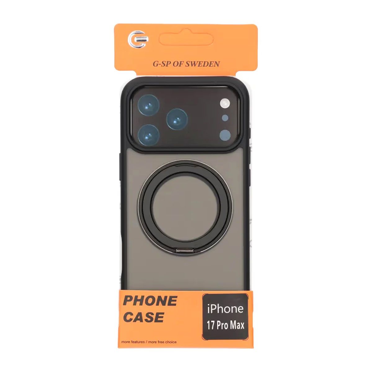 Matte Case 360 rotating bracket Mobile Phone Case For iPhone 17 Pro Max Black