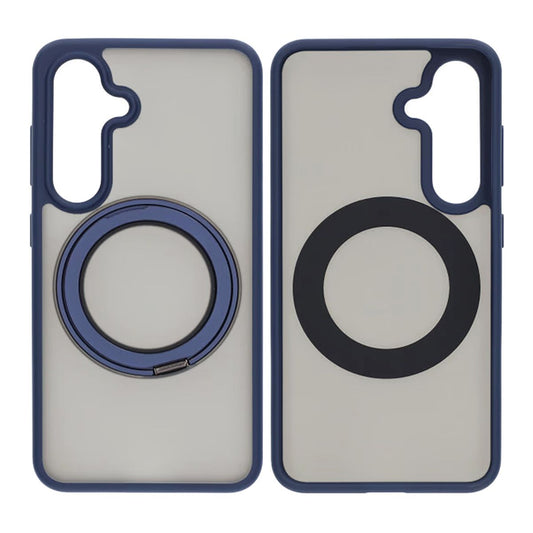 Matte case 360 ​​rotating bracket Mobile Phone Case For Samsung S24 Blue