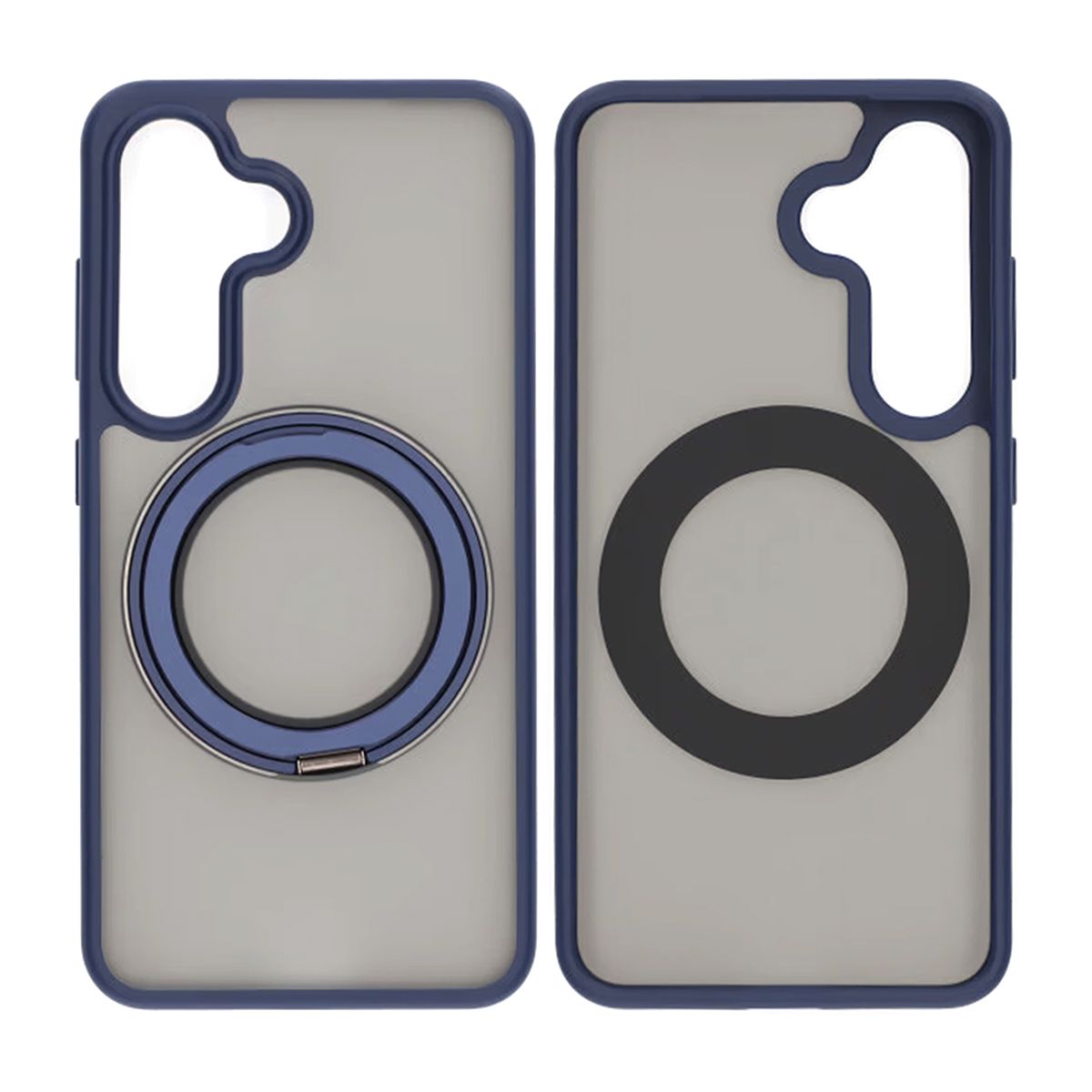 Matte case 360 ​​rotating bracket Mobile Phone Case For Samsung S25 Plus Blue