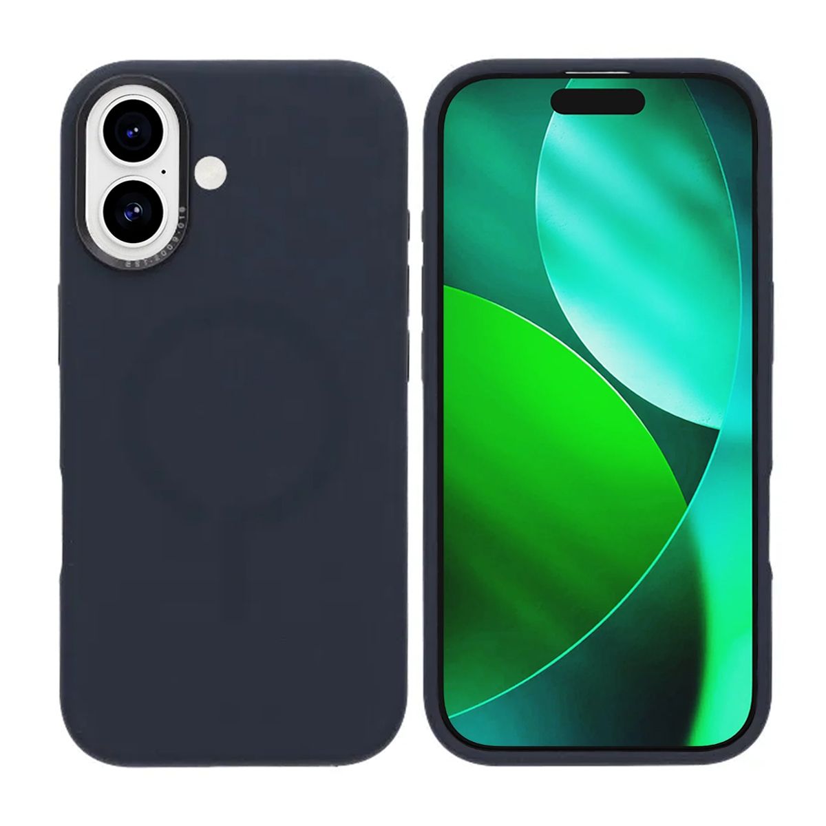 Mobilskal Silikon med Kamera Metallram för iPhone 17 - Blå