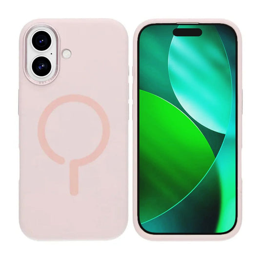 Mobilskal Silikon med Kamera Metallram för iPhone 17 - Rosa