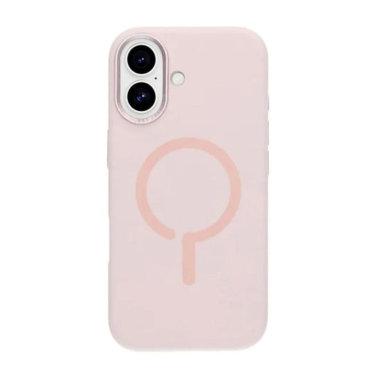 Mobilskal Silikon med Kamera Metallram för iPhone 17 - Rosa