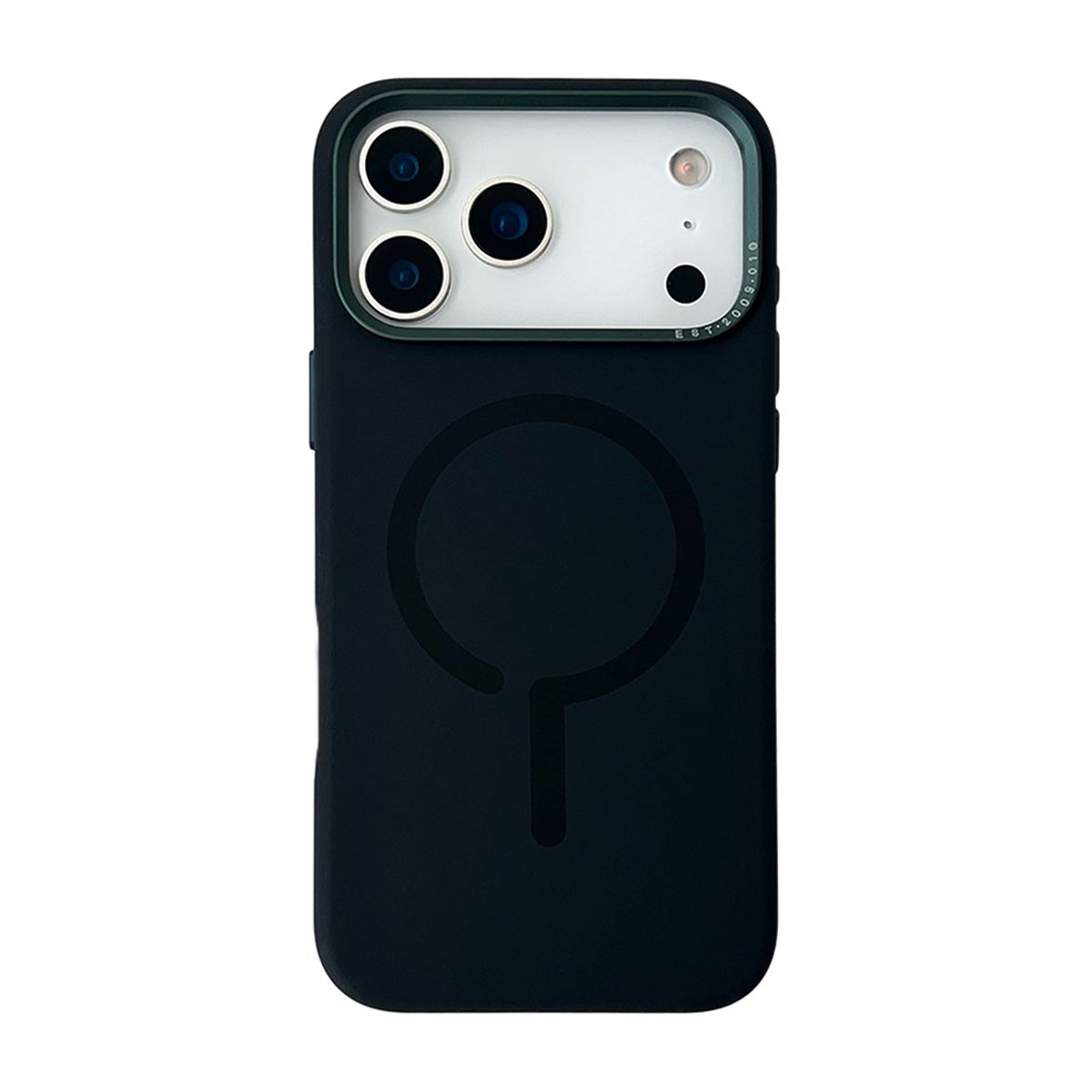 Mobilskal Silikon med Kamera Metallram för iPhone 17 Pro - Svart
