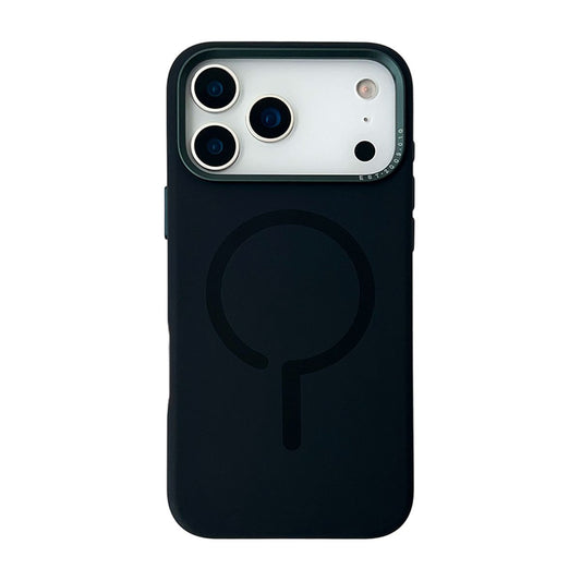 Mobilskal Silikon med Kamera Metallram för iPhone 17 Pro - Svart