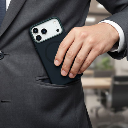 Mobilskal Silikon med Kamera Metallram för iPhone 17 Pro - Svart