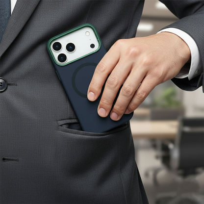 Mobilskal Silikon med Kamera Metallram för iPhone 17 Pro - Blå