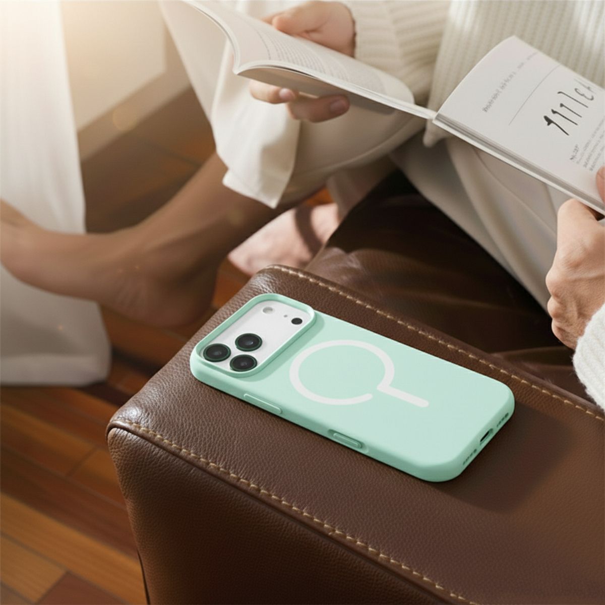 Mobilskal Silikon med Kamera Metallram för iPhone 17 Pro - Grön