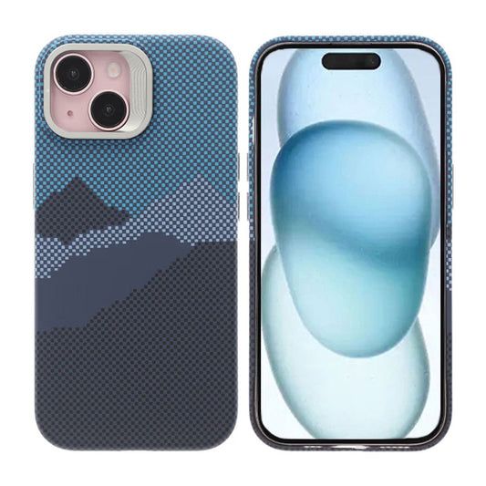 iPhone 15 Case with Magsafe and Foldable Stand - Mountain Blue