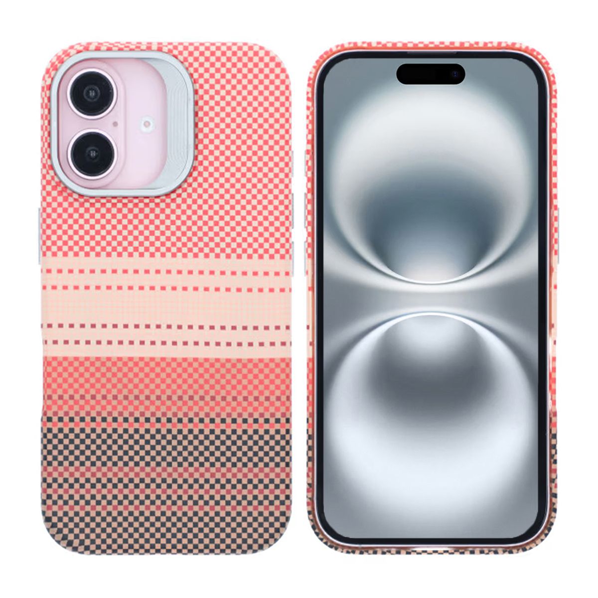 Magsafe Case and Stand for iPhone 16 - Striped Orange