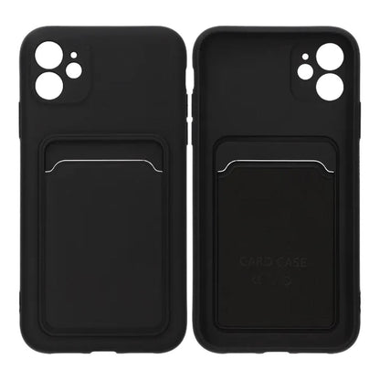 Silicone Case with Card Holder iPhone 11 - Black