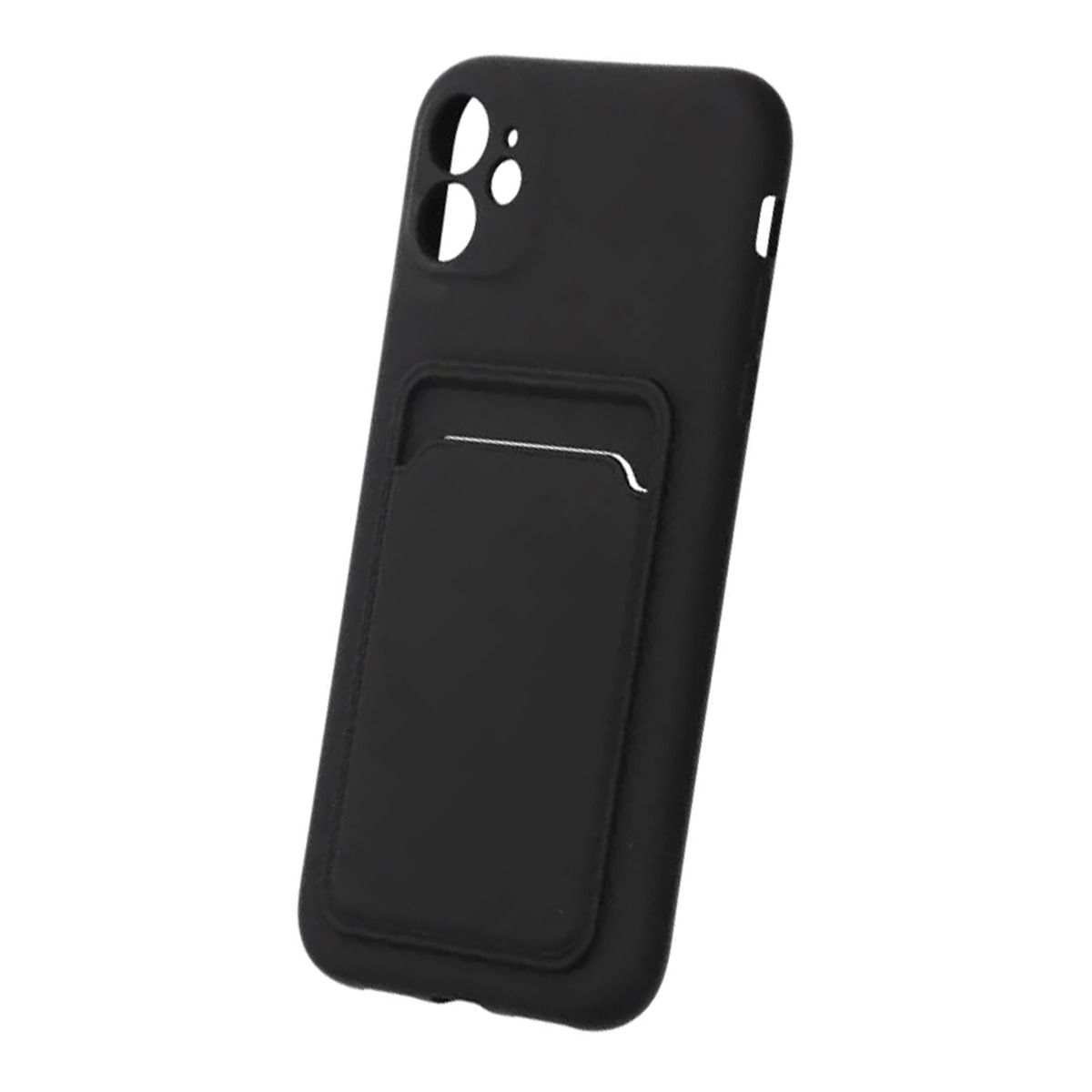 Silicone Case with Card Holder iPhone 11 - Black