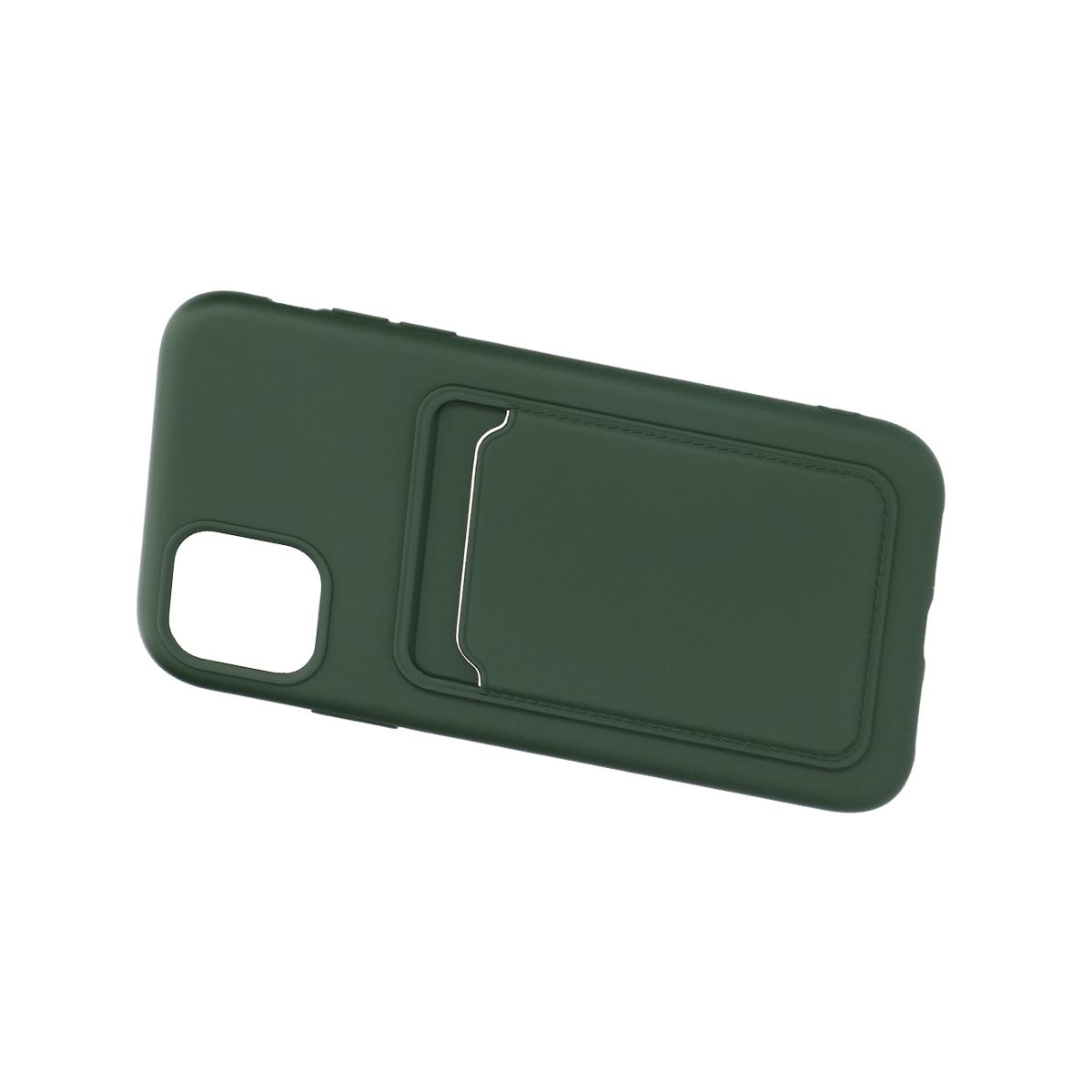 Silicone Case with Card Holder iPhone 11 - Military green