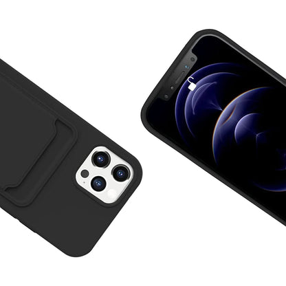 Silicone Case with Card Holder iPhone 12/12 Pro - Black