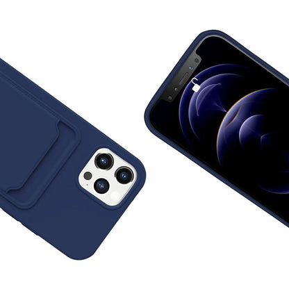 Silicone Case with Card Holder iPhone 12/12 Pro - Blue