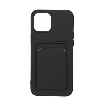 Silicone Case with Card Holder iPhone 12 Pro Max - Black