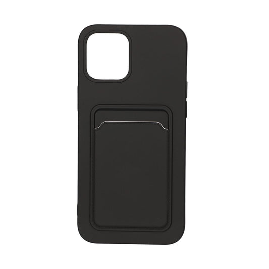 Silicone Case with Card Holder iPhone 12 Pro Max - Black