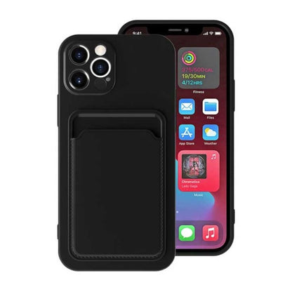 Silicone Case with Card Holder iPhone 12 Pro Max - Black