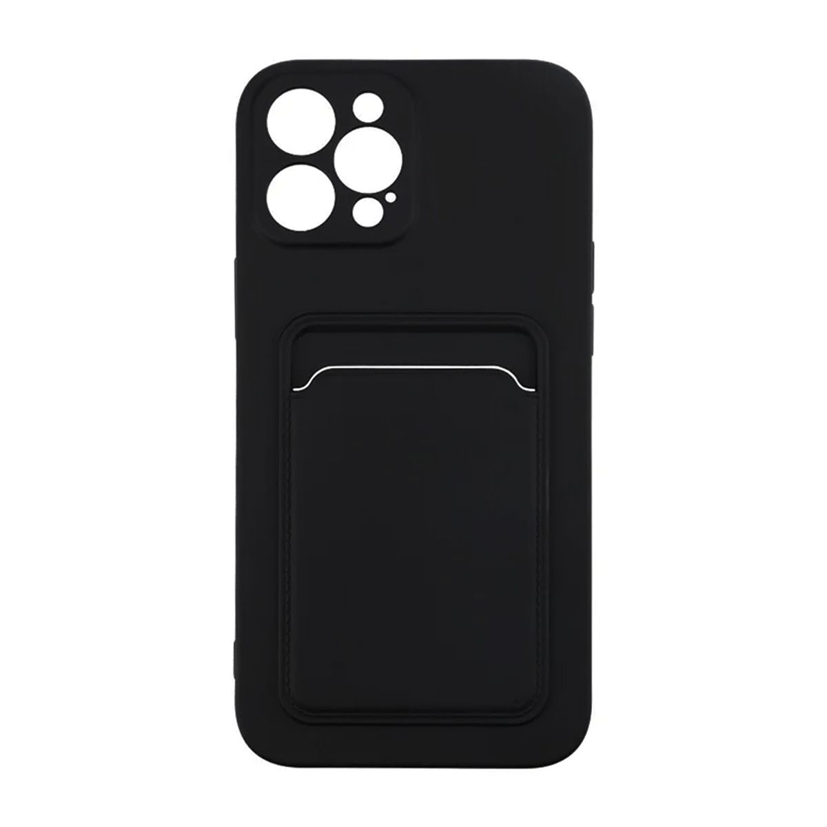 Silicone Case with Card Holder iPhone 12 Pro Max - Black
