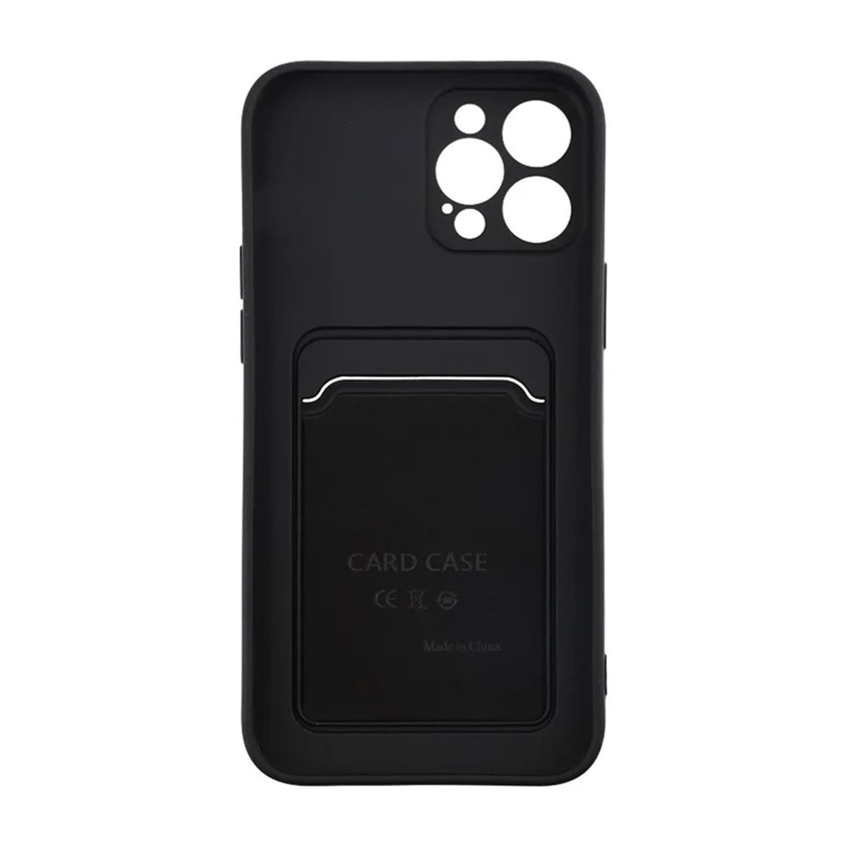 Silicone Case with Card Holder iPhone 12 Pro Max - Black