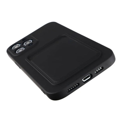 Silicone Case with Card Holder iPhone 12 Pro Max - Black