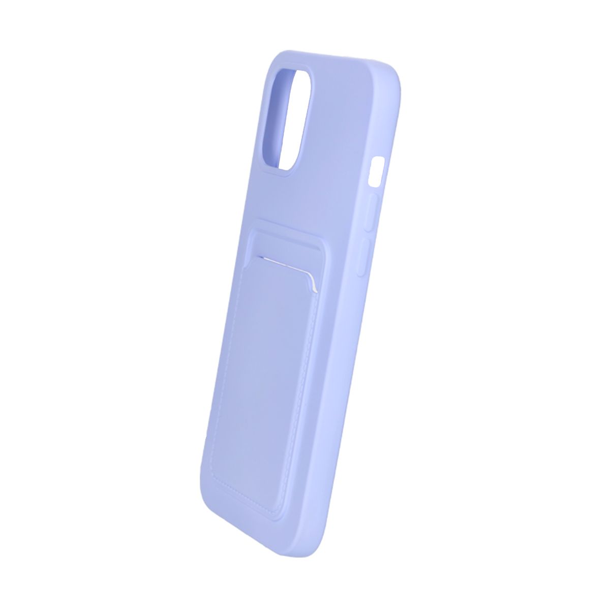 iPhone 12 Pro Max Silicone Case with Card Holder - Purple