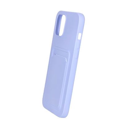 iPhone 12 Pro Max Silicone Case with Card Holder - Purple