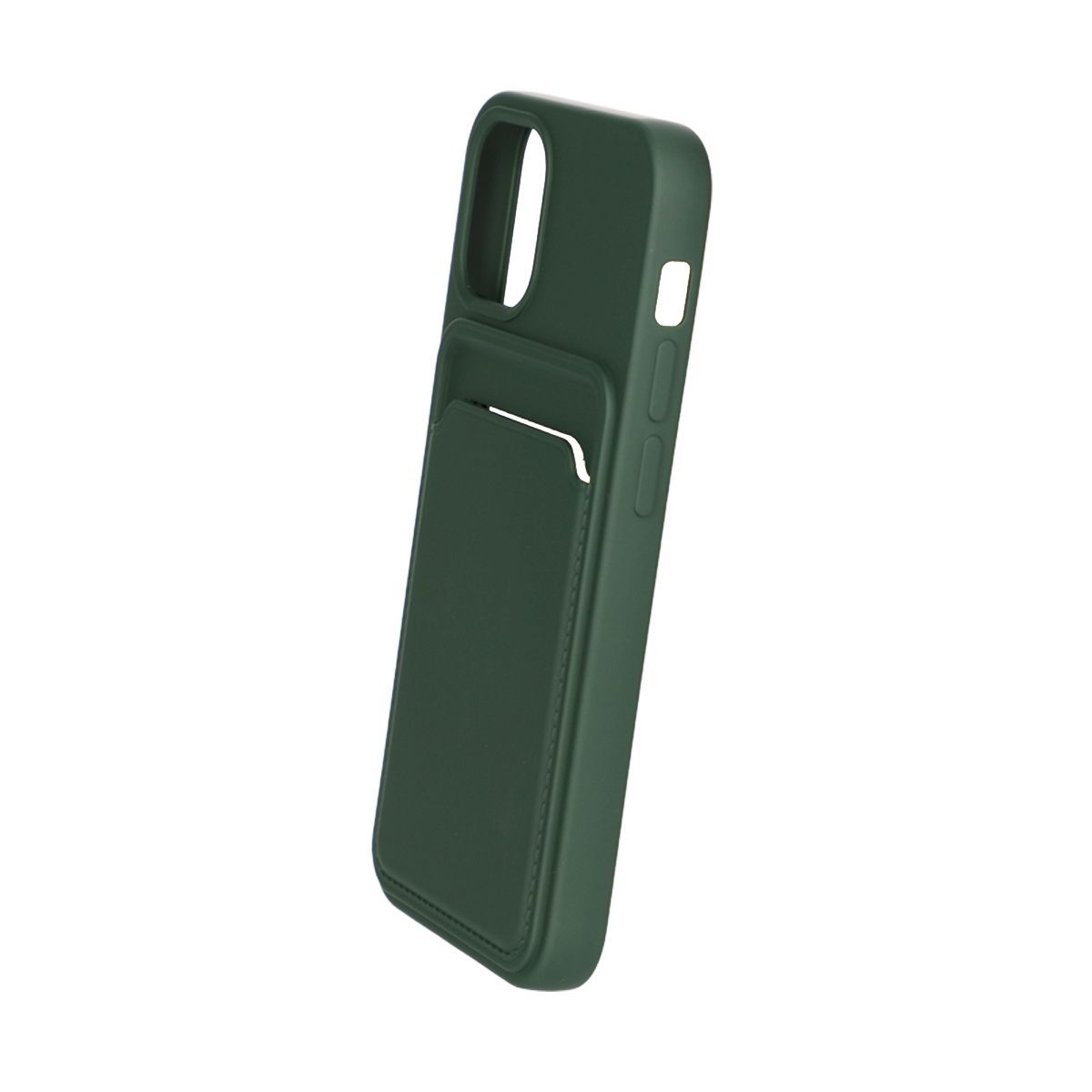 iPhone 13 Mini Silikonskal med Korthållare - Militärgrön