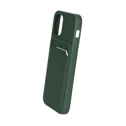 iPhone 13 Mini Silikonskal med Korthållare - Militärgrön
