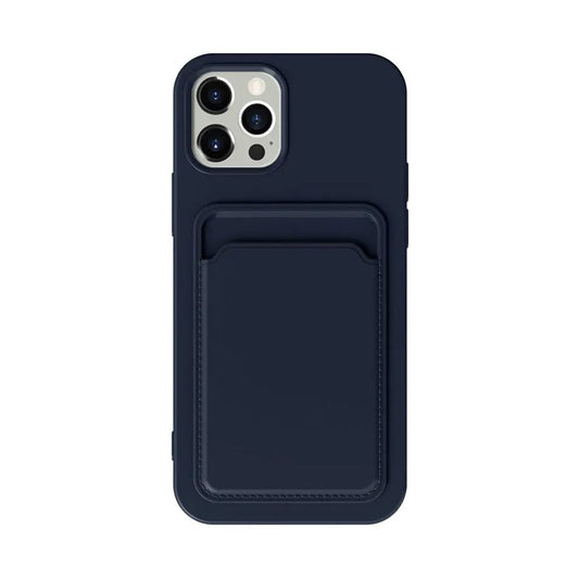 iPhone 13 Pro Silicone Case with Card Holder - Blue