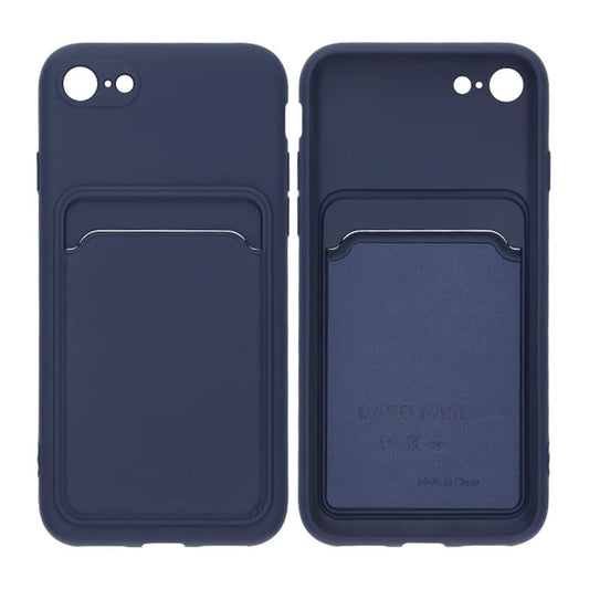 iPhone 7/8/SE (2020/2022) Silikonskal med Korthållare - Blå