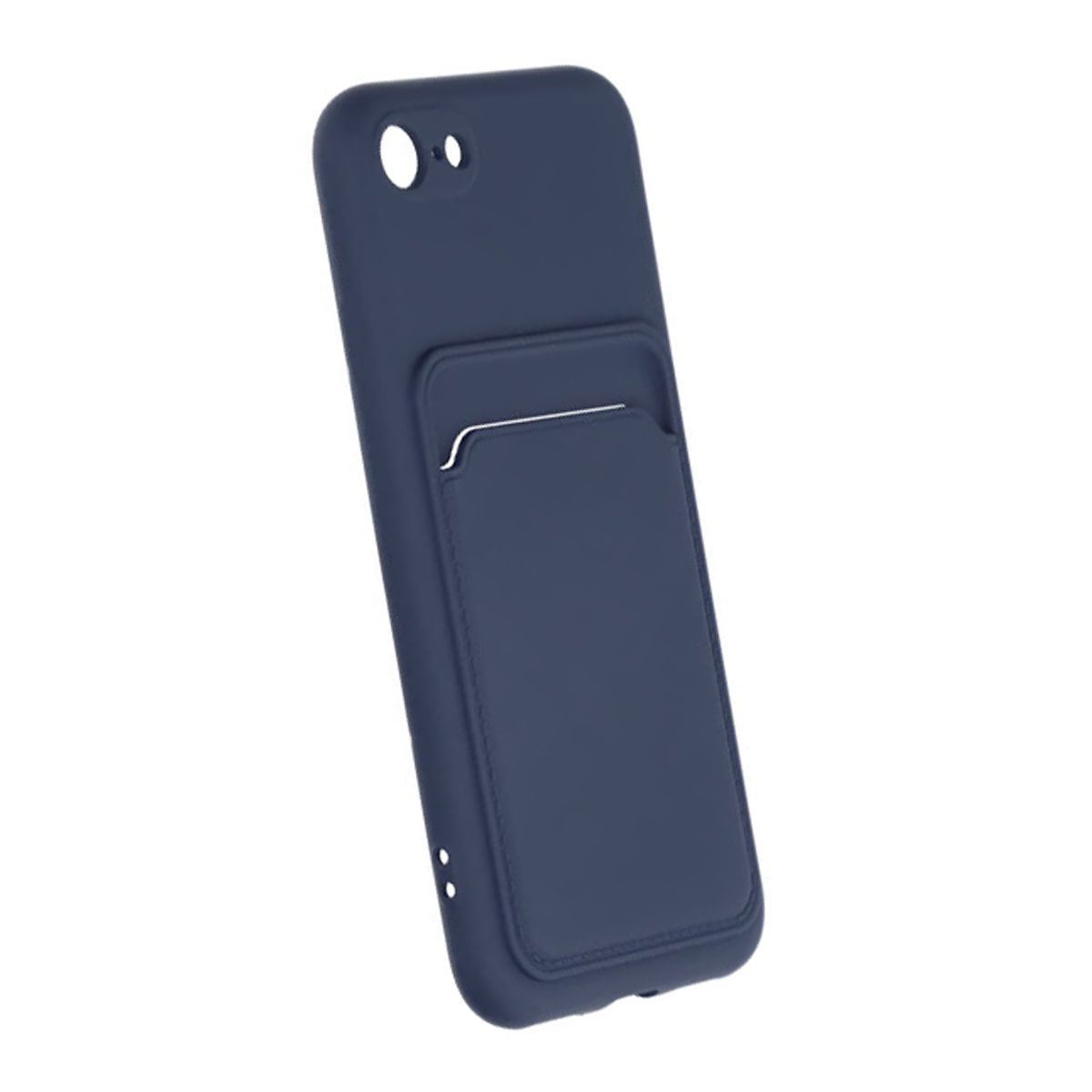 iPhone 7/8/SE (2020/2022) Silikonskal med Korthållare - Blå