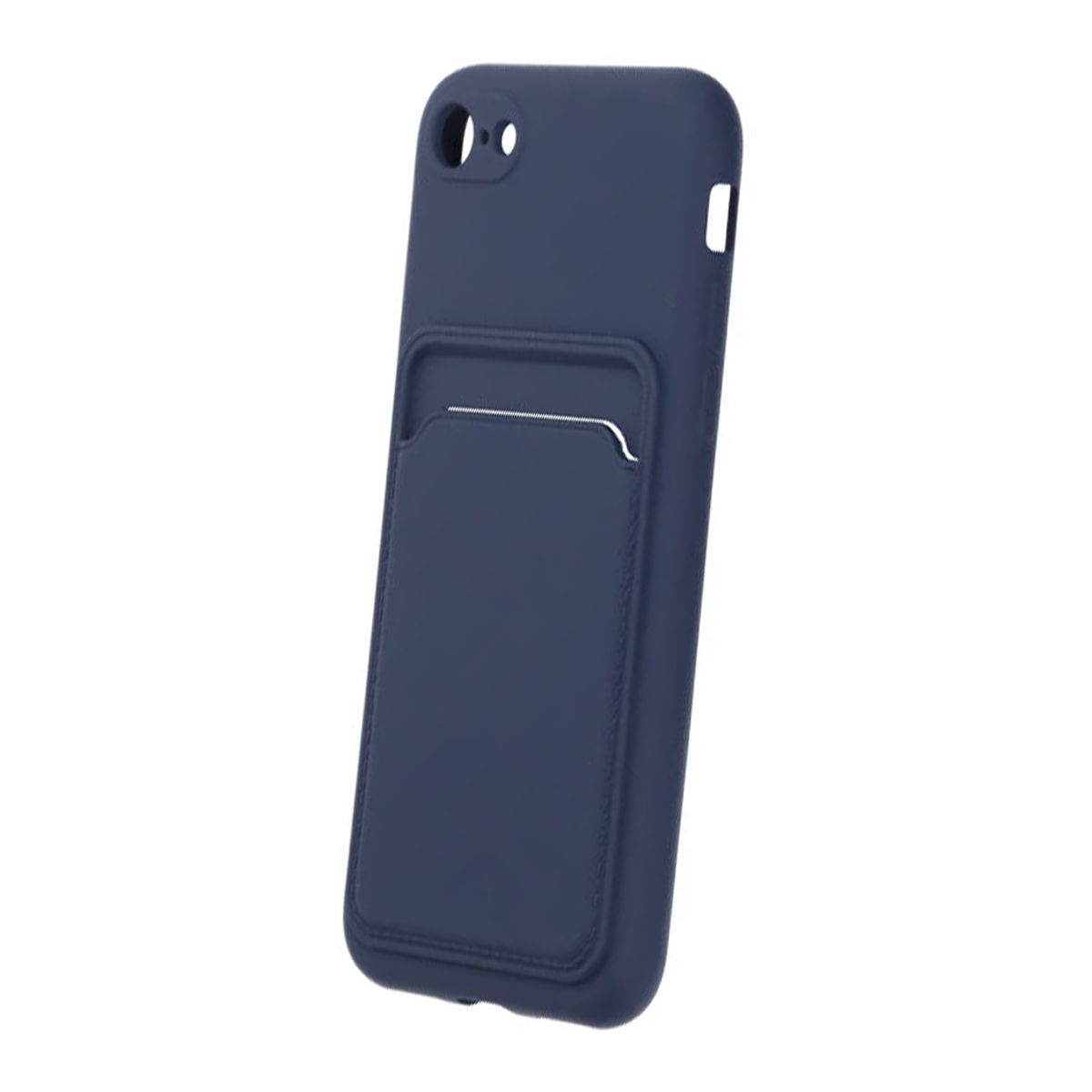 iPhone 7/8/SE (2020/2022) Silikonskal med Korthållare - Blå