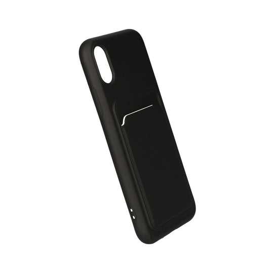 iPhone X/XS Silikonskal med Korthållare - Svart