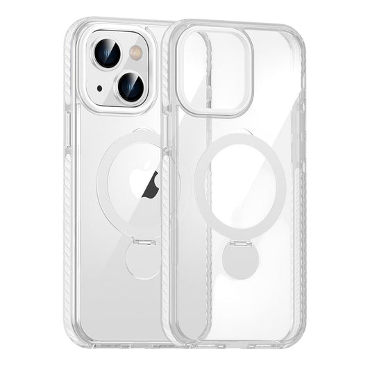Skal Magsafe till iPhone 13 och 14 - Transparent vit med ringstativ