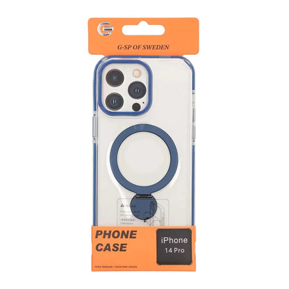 Pindun 360°Rotating Stand Magnetic Case For iPhone 14 Pro Blue