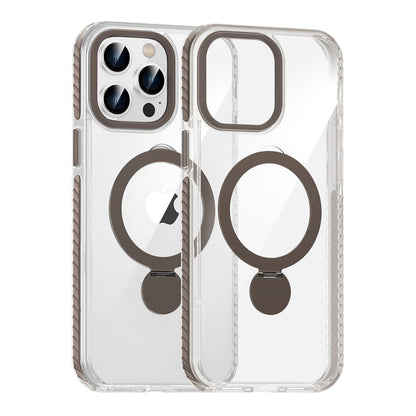 Pindun 360°Rotating Stand Magnetic Case For iPhone 14 Pro Gray