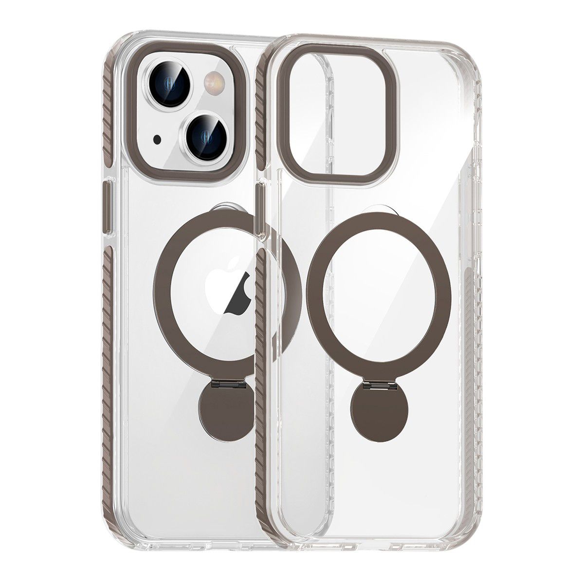 Pindun 360°Rotating Stand Magnetic Case For iPhone 15 Gray
